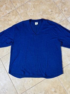 Cabi Blue Dolman Sleeve Top Size L Soft Knit Stretch